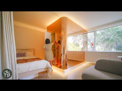 NEVER TOO SMALL: Micro Apartment With Multifunctional Mirrored Pod, Mel…